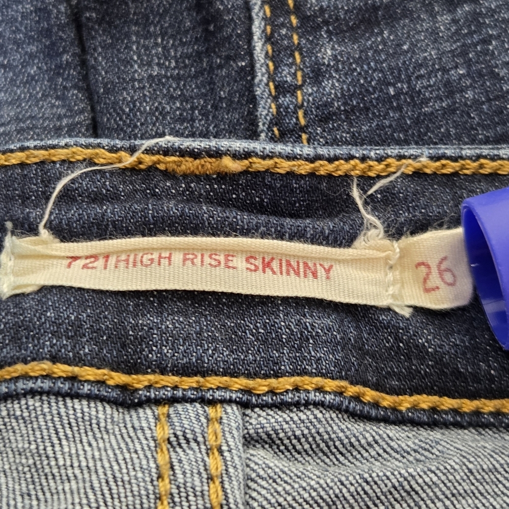 Levi's 721 High Rise Skinny Jeans Size-26 - Picture 10 of 13